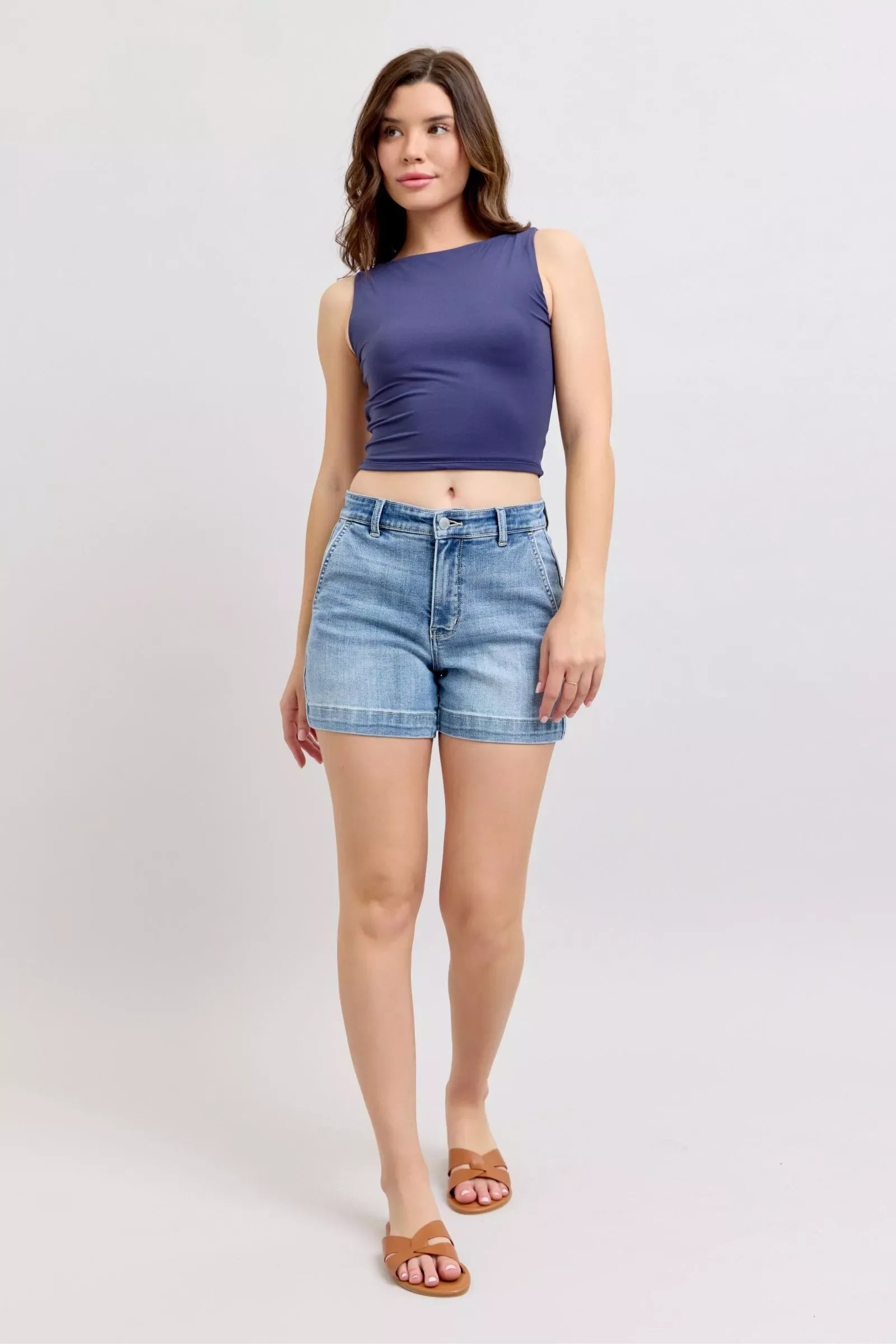 Judy Blue Mid Rise Denim Shorts - Faith Beyond Grace