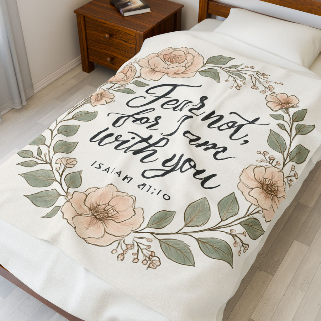 Fear Not For I Am With You Plush Blanket