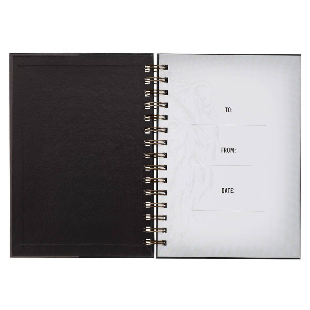 Journal Wirebound Black/Gray Be Strong Josh. 1:9