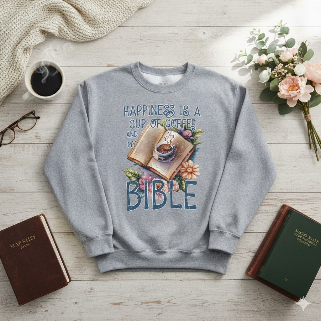 Happiness is a cup of coffee and my bible