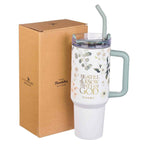 Tumbler w/straw SS Green Ps. 46:10