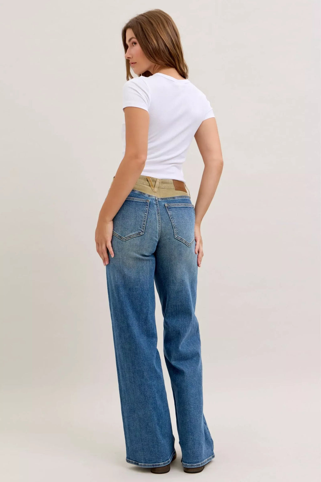 Judy Blue MR Column Straight Jeans with Corduroy Waist - Faith Beyond Grace