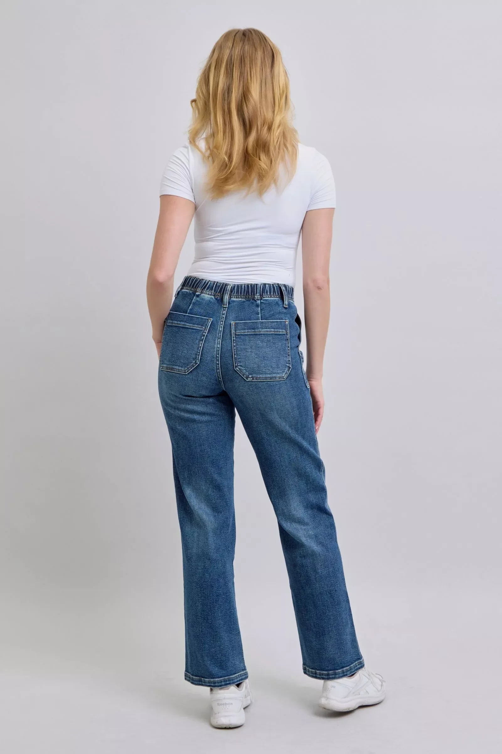 Judy Blue Drawstring Straight Jeans with Pockets - Faith Beyond Grace