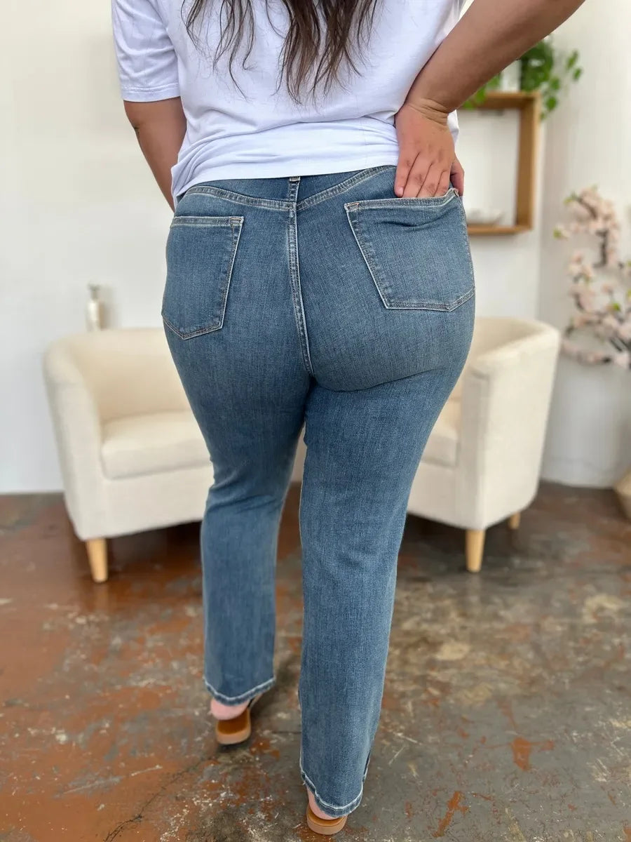 Judy Blue Full Size High Waist Straight Jeans - Faith Beyond Grace