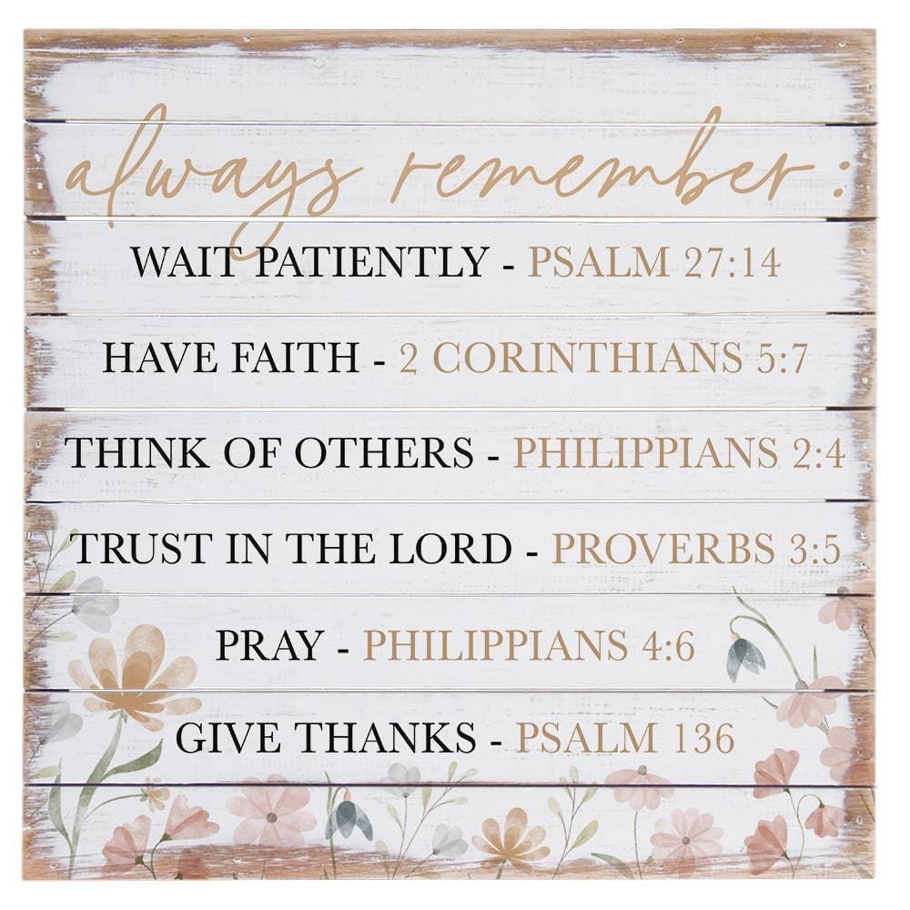 Always Remember Verses - Perfect Pallets - Faith Beyond Grace
