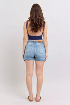 Judy Blue Mid Rise Denim Shorts - Faith Beyond Grace