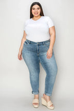 Judy Blue Full Size Cuffed Hem Slim Jeans - Faith Beyond Grace