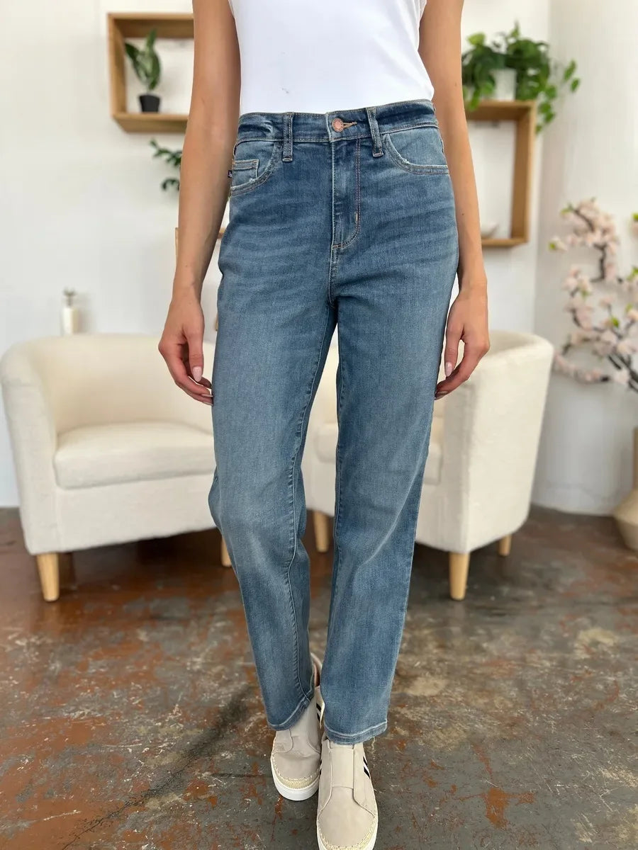 Judy Blue Full Size High Waist Straight Jeans - Faith Beyond Grace