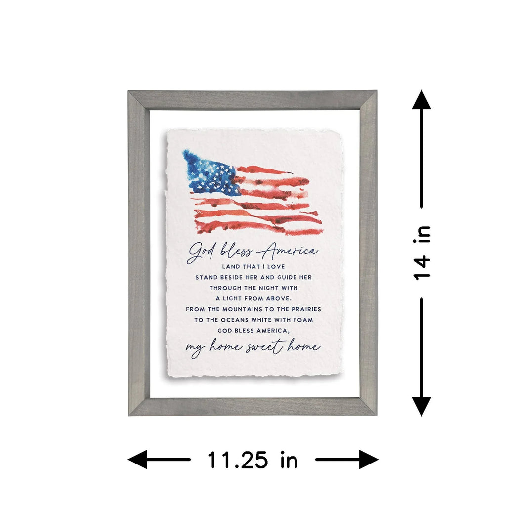 God Bless America Flag - Floating Art Rectangle - Faith Beyond Grace
