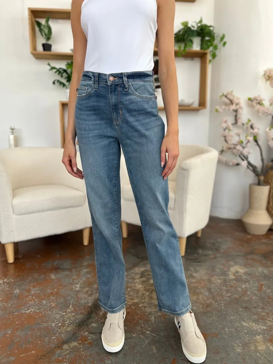 Judy Blue Full Size High Waist Straight Jeans - Faith Beyond Grace