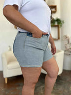 Judy Blue Full Size Color Block Denim Shorts - Faith Beyond Grace