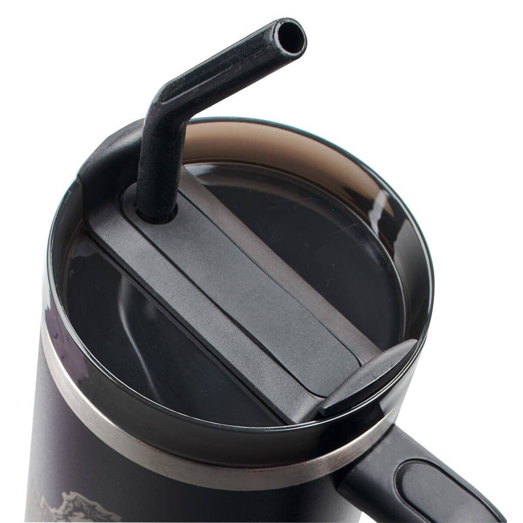 Tumbler w/straw SS Black Eph. 6:10