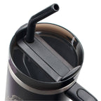 Tumbler w/straw SS Black Eph. 6:10