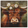 Floral Highland Cow Decor - 8" Perfect Pallet Petites - Faith Beyond Grace