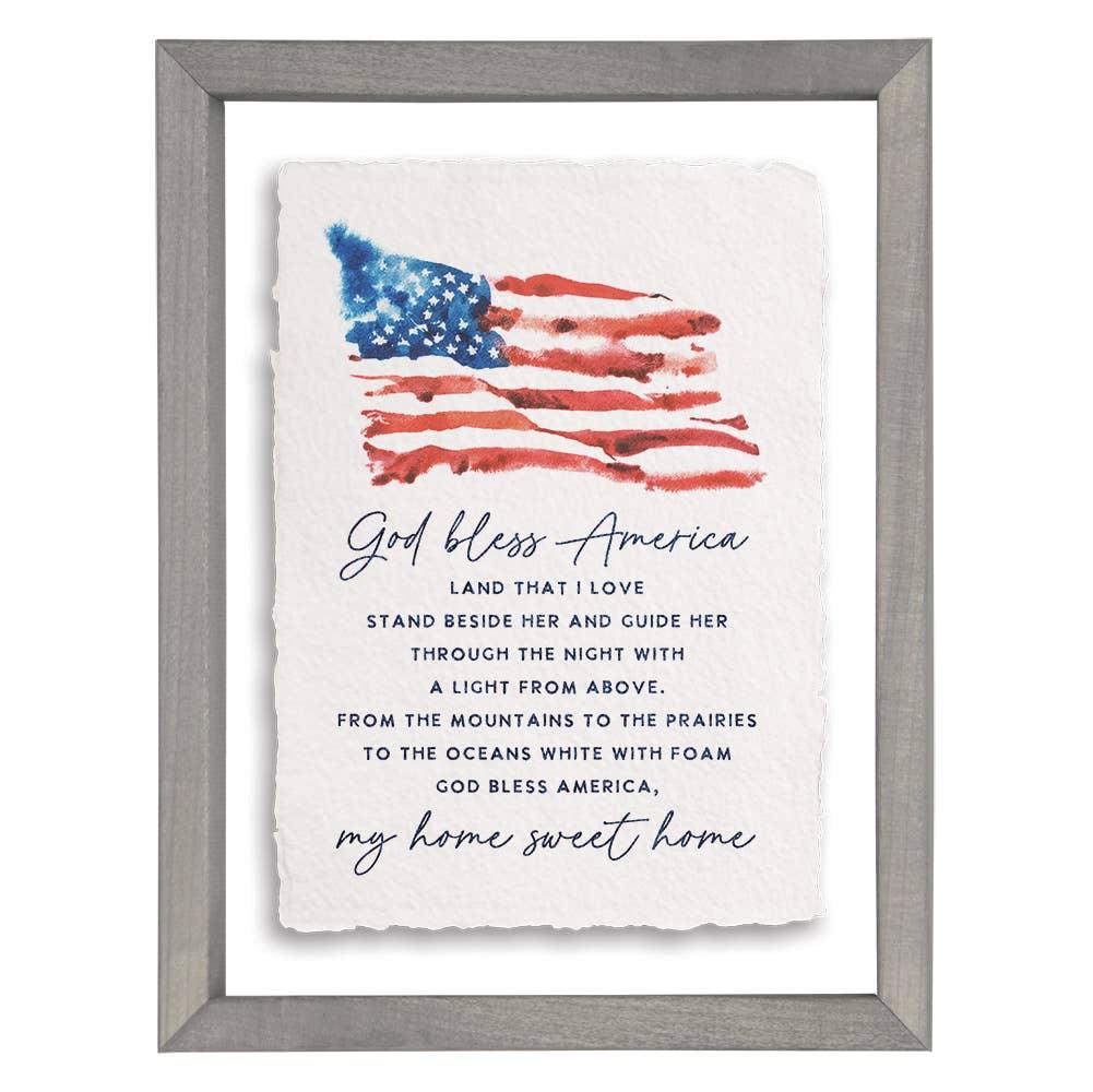 God Bless America Flag - Floating Art Rectangle - Faith Beyond Grace