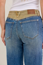 Judy Blue MR Column Straight Jeans with Corduroy Waist - Faith Beyond Grace