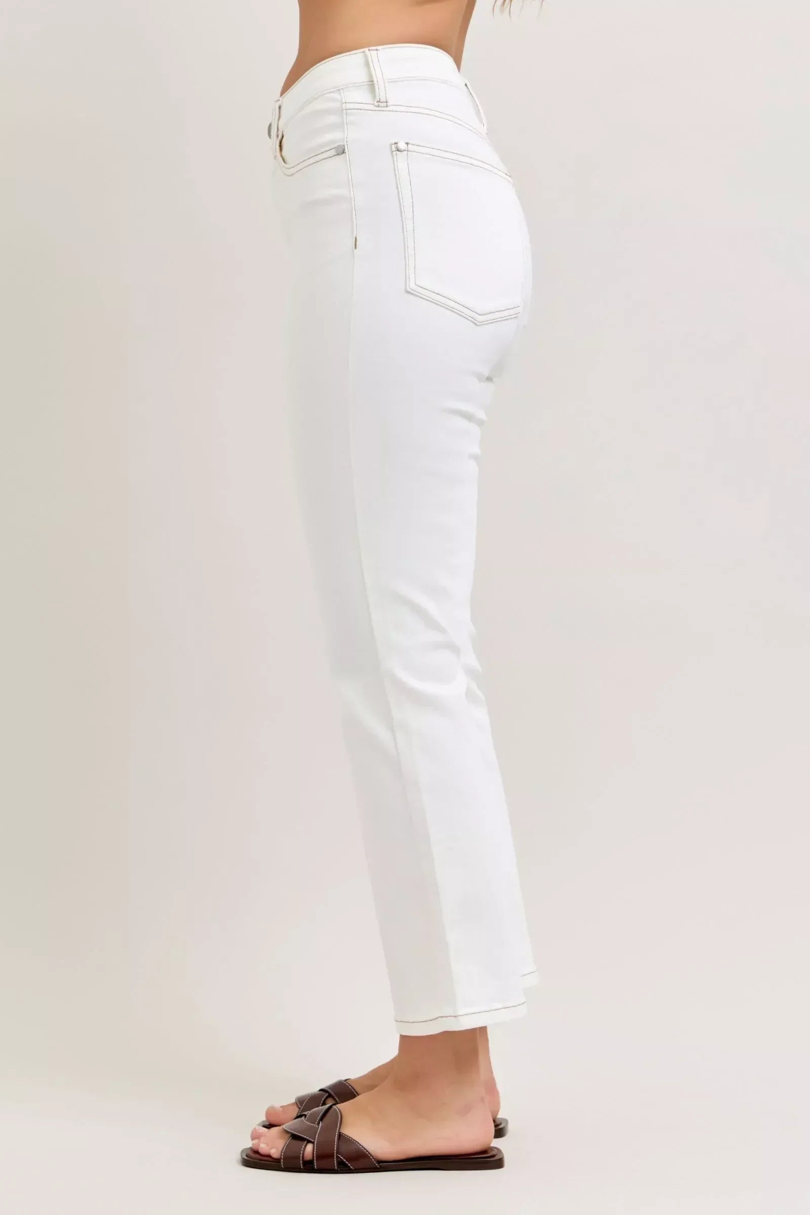 Judy Blue Contrast Stitching Cropped Flare Jeans - Faith Beyond Grace