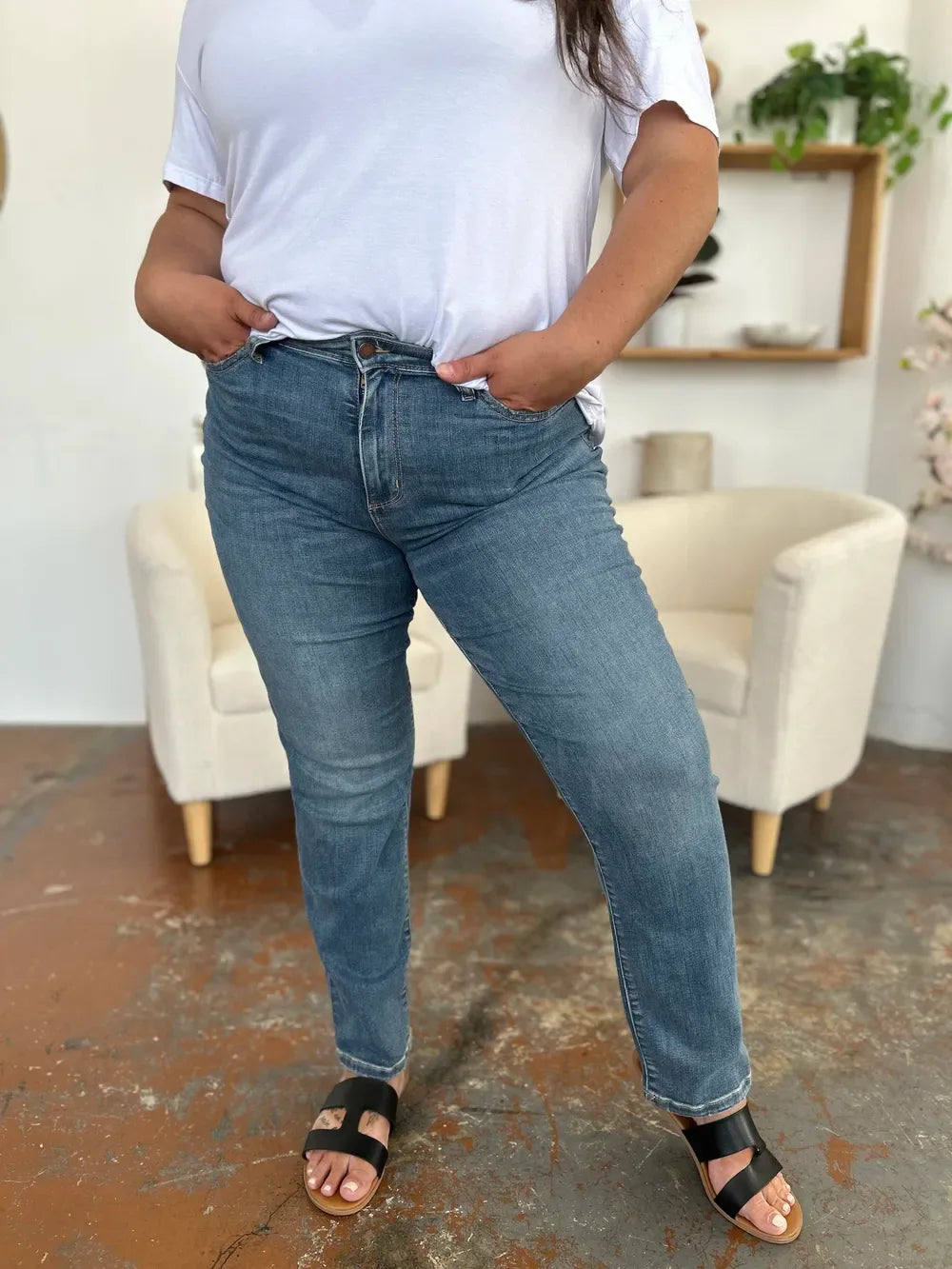 Judy Blue Full Size High Waist Straight Jeans - Faith Beyond Grace