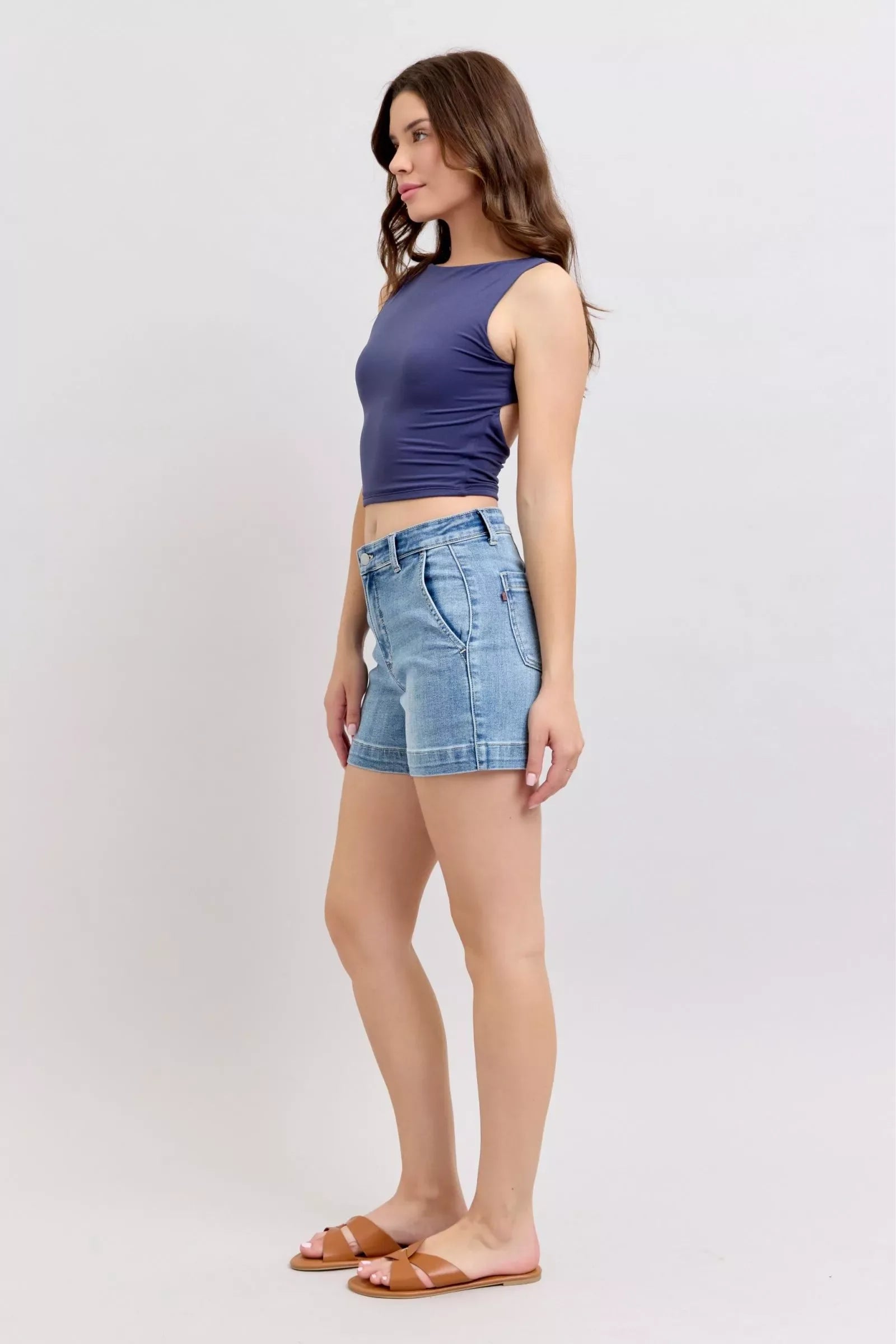 Judy Blue Mid Rise Denim Shorts - Faith Beyond Grace
