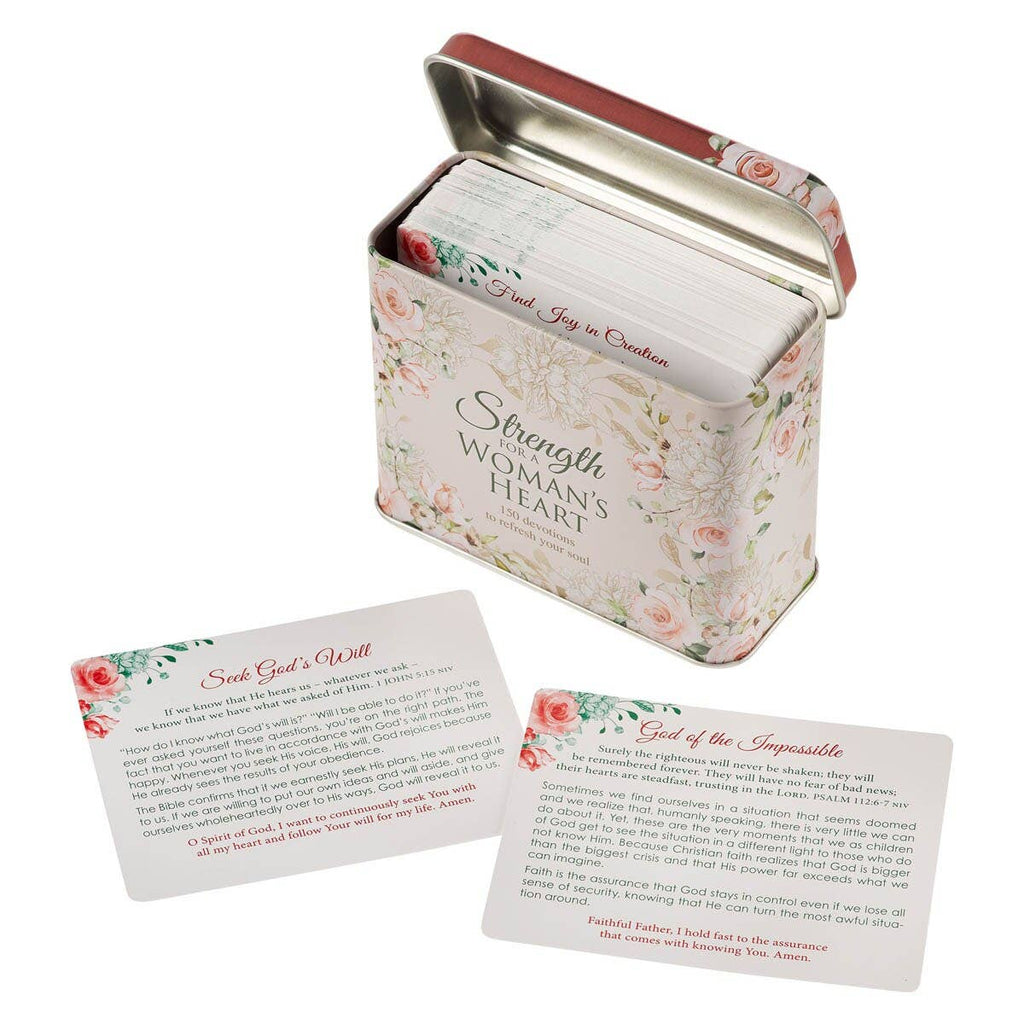 Cards in Tin Strength for a Woman's Heart