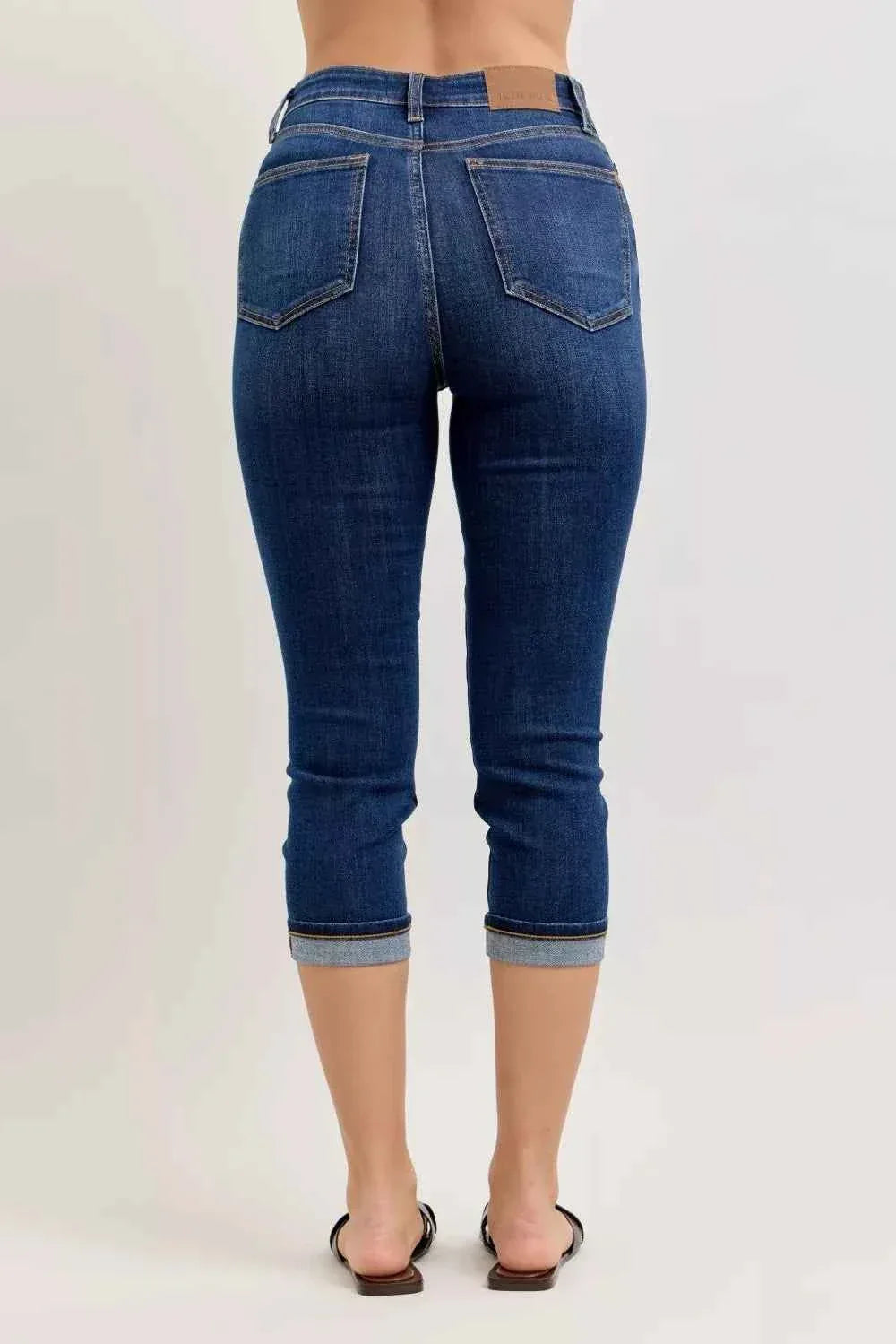 Judy Blue High Waist Capri Jeans with Single Cuff - Faith Beyond Grace