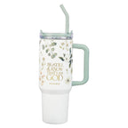 Tumbler w/straw SS Green Ps. 46:10