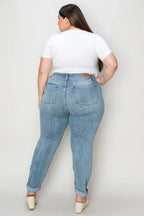 Judy Blue Full Size Cuffed Hem Slim Jeans - Faith Beyond Grace