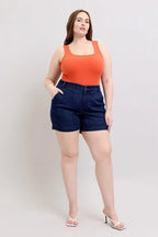Judy Blue Plus Size High Waist Denim Shorts - Faith Beyond Grace
