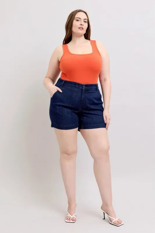 Judy Blue Plus Size High Waist Denim Shorts - Faith Beyond Grace