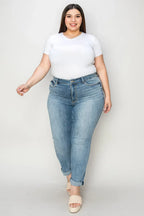 Judy Blue Full Size Cuffed Hem Slim Jeans - Faith Beyond Grace