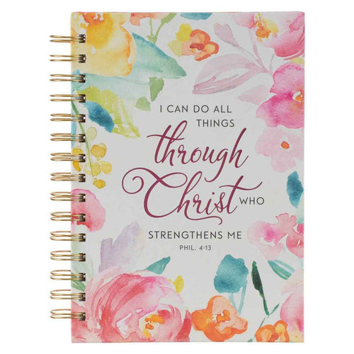 All Things Through Christ Multi-colored Floral Large Wirebou