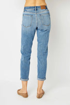 Judy Blue Full Size Cuffed Hem Slim Jeans - Faith Beyond Grace