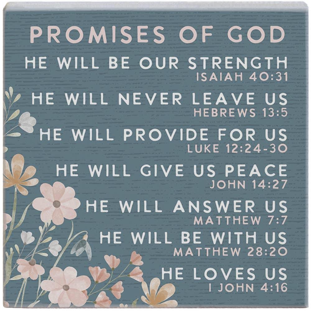 Promises of God Blue - Small Talk Square for Inspiration and Reflection - Faith Beyond Grace